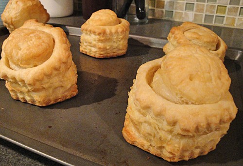 puff pastry shells after baking